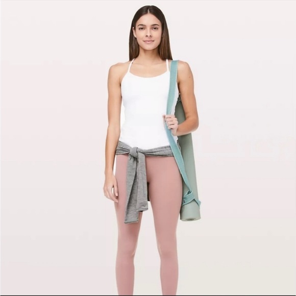 lululemon athletica Tops - Lululemon White Power Y Strap Tank Top Size 4